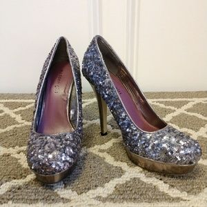 Madden Girl Silver Sequin Heels