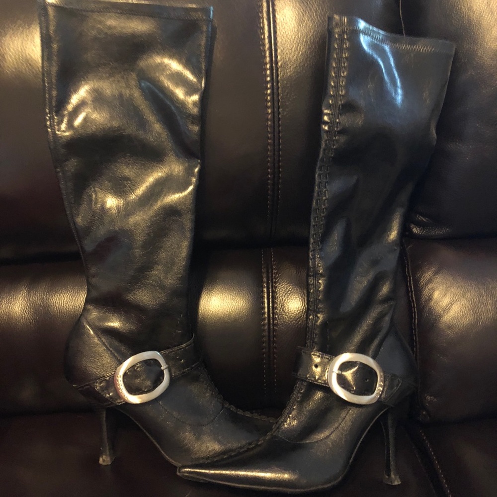 BCBGirls black boots with buckle detail 8.5M