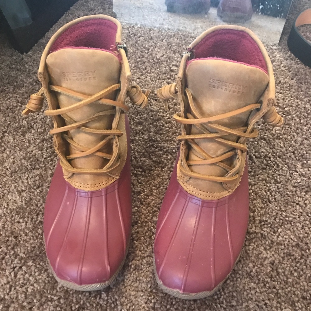 Burgundy Sperry Duck Boots