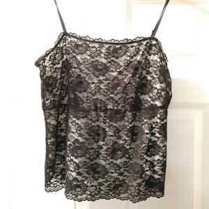 Black and off white cami