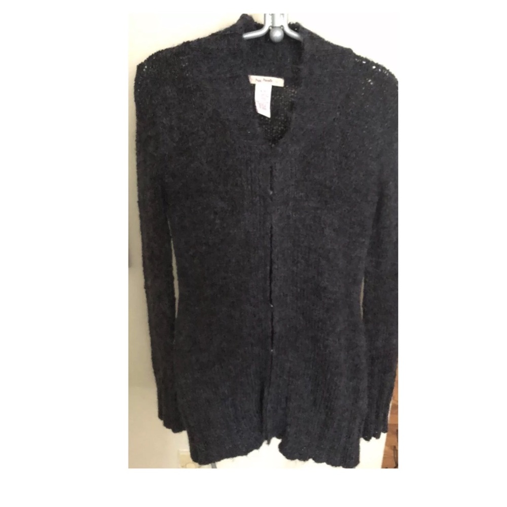 FREE PEOPLE cardigan mohair/acrylic charcoal