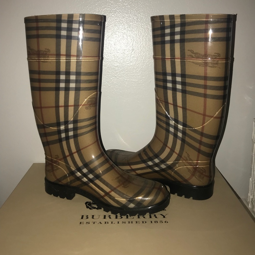 Burberry rain boots