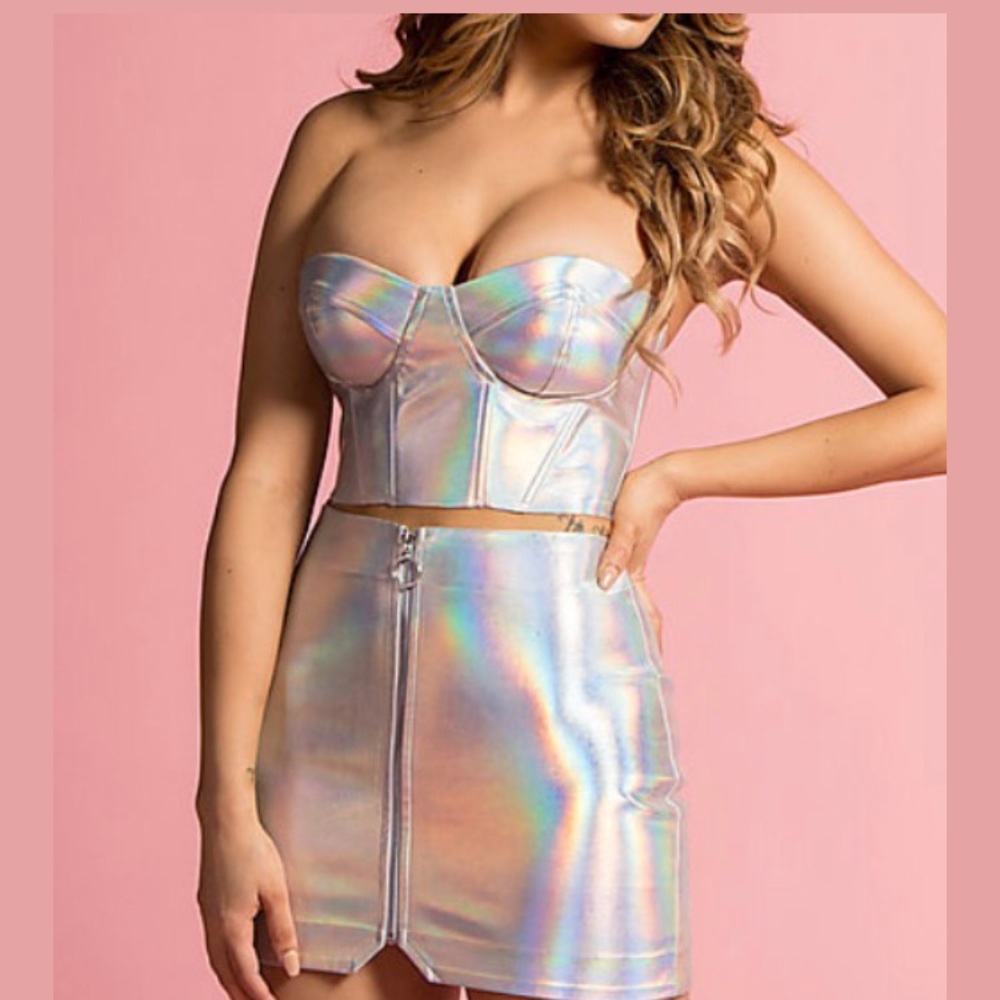 Holographic Mini Skirt