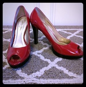 Jessica Simpson Red Patton Leather Heels