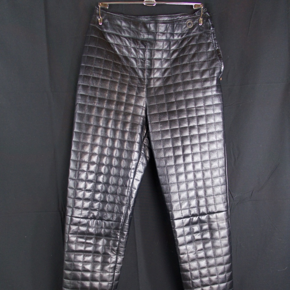 Chanel Leather Pleaded Pants