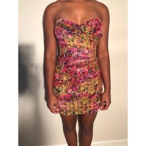 HOT MINI! Arden B Strapless Multicolor Dress