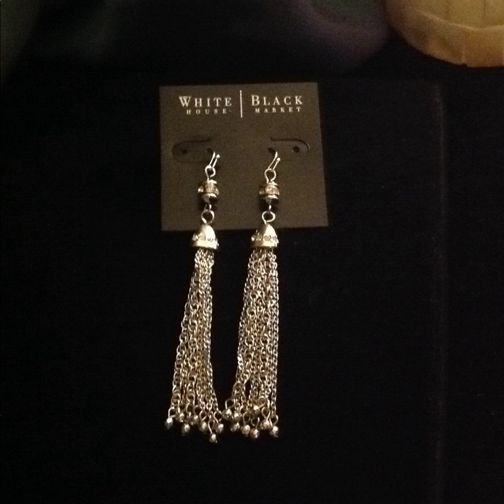 WH|BM Silver rope dangle earrings; 3 1/2 in.
