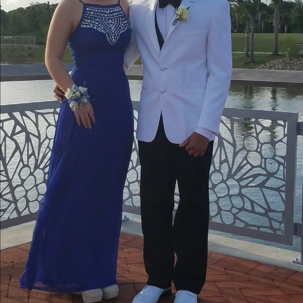 Blue prom gown