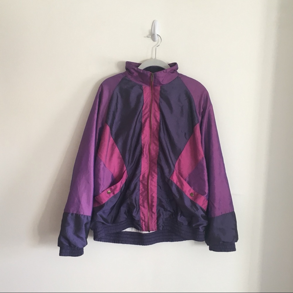 LAVON vintage 90’s iridescent track jacket sz L