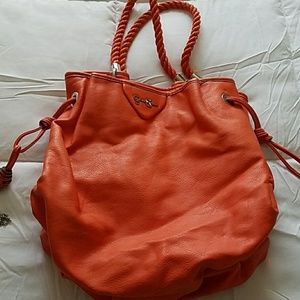 Large orange hand bag