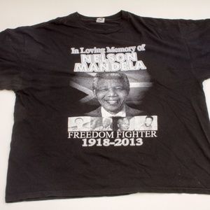 Nelson Mandela Freedom Fighter Black T Shirt