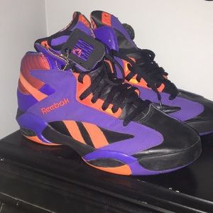 Reebok Shaq purple/orange high top shoes size 12