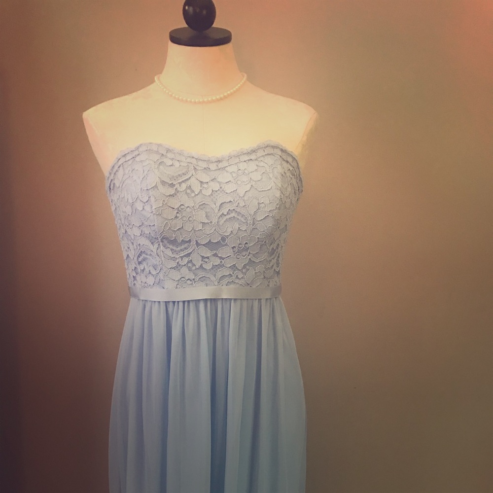David’s Bridal Ice Blue Bridesmaid Dress