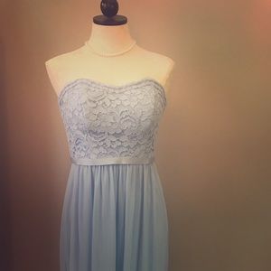 David’s Bridal Ice Blue Bridesmaid Dress
