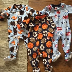 EUC Carter's 12 month sleepers boys 3 pair lot