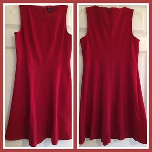 Apt 9 Solid Red Sleeveless Panel Flare Dress