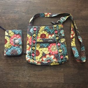 Vera Bradley crossbody/Hipster w/matching wallet