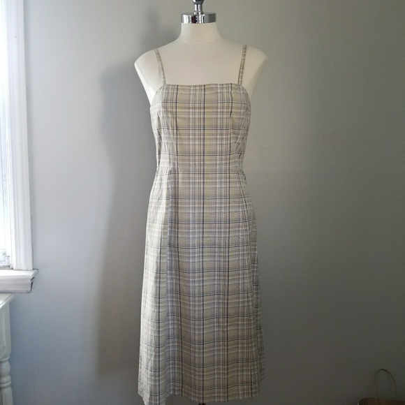 checkered spaghetti strap dress