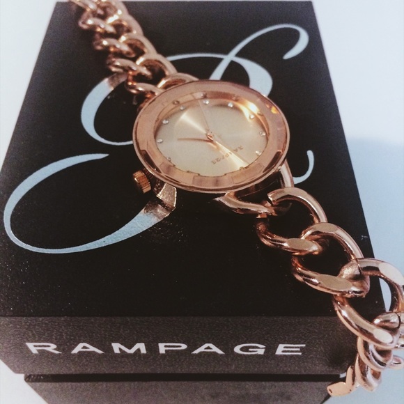 Rampage Accessories - Rampage rose gold watch w crystal accents