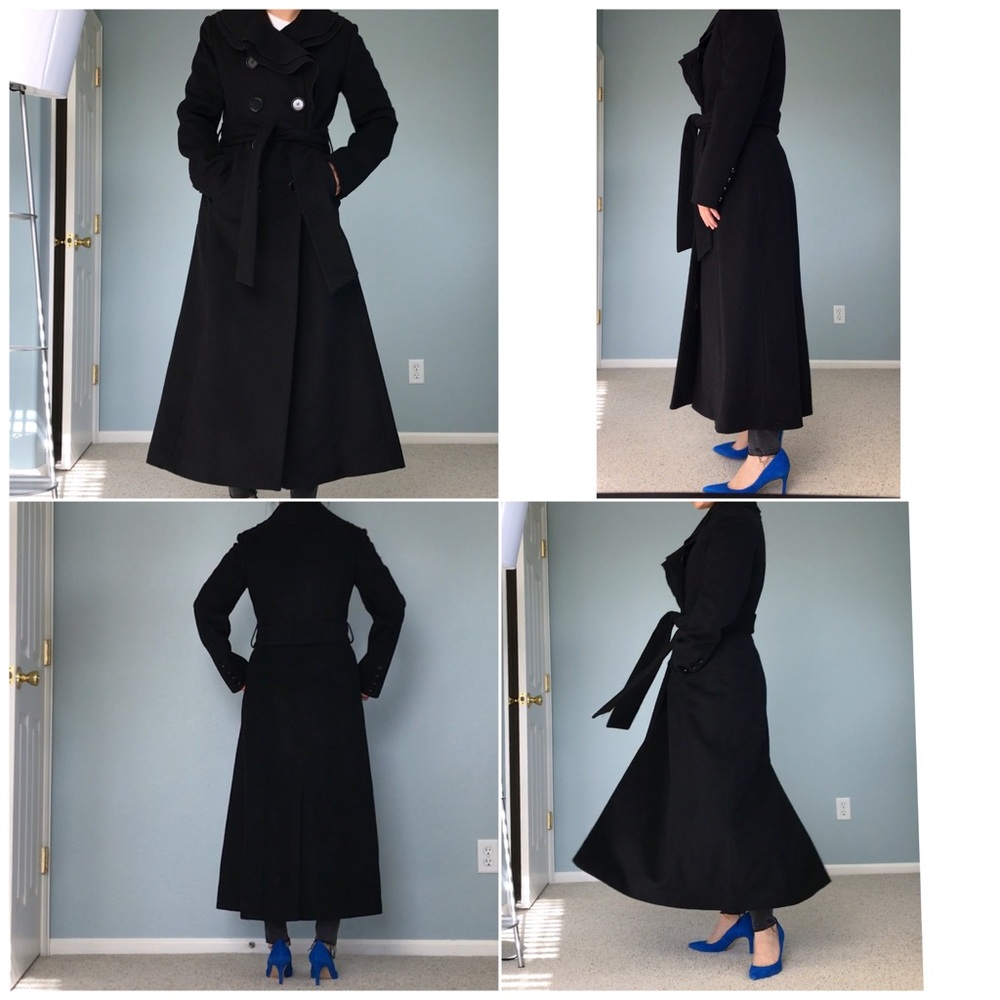 Dale Dressin black wool long coat, very new