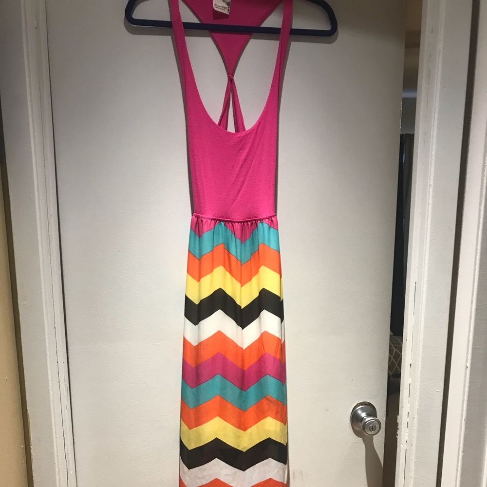 Pink/Chevron Maxi Dress