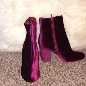 Maroon Suede Boot Heels