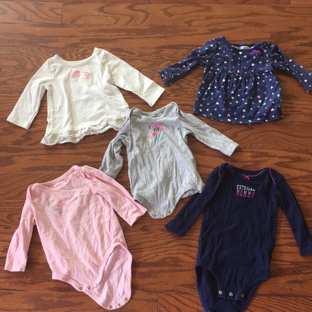 5 long sleeve tops and onesies
