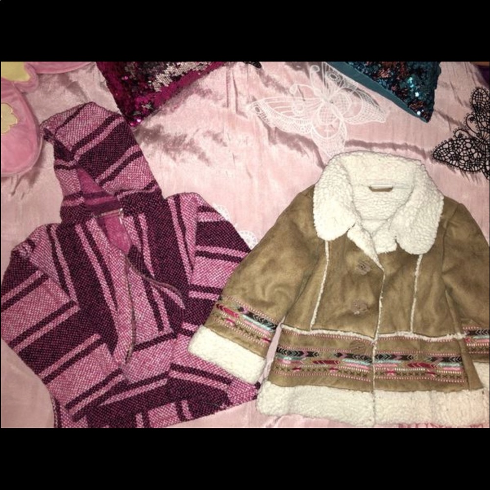 Old navy coat & boho pink sweater 2t