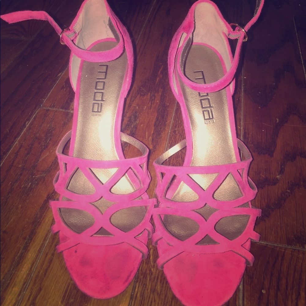 Suede Fuschia Heels