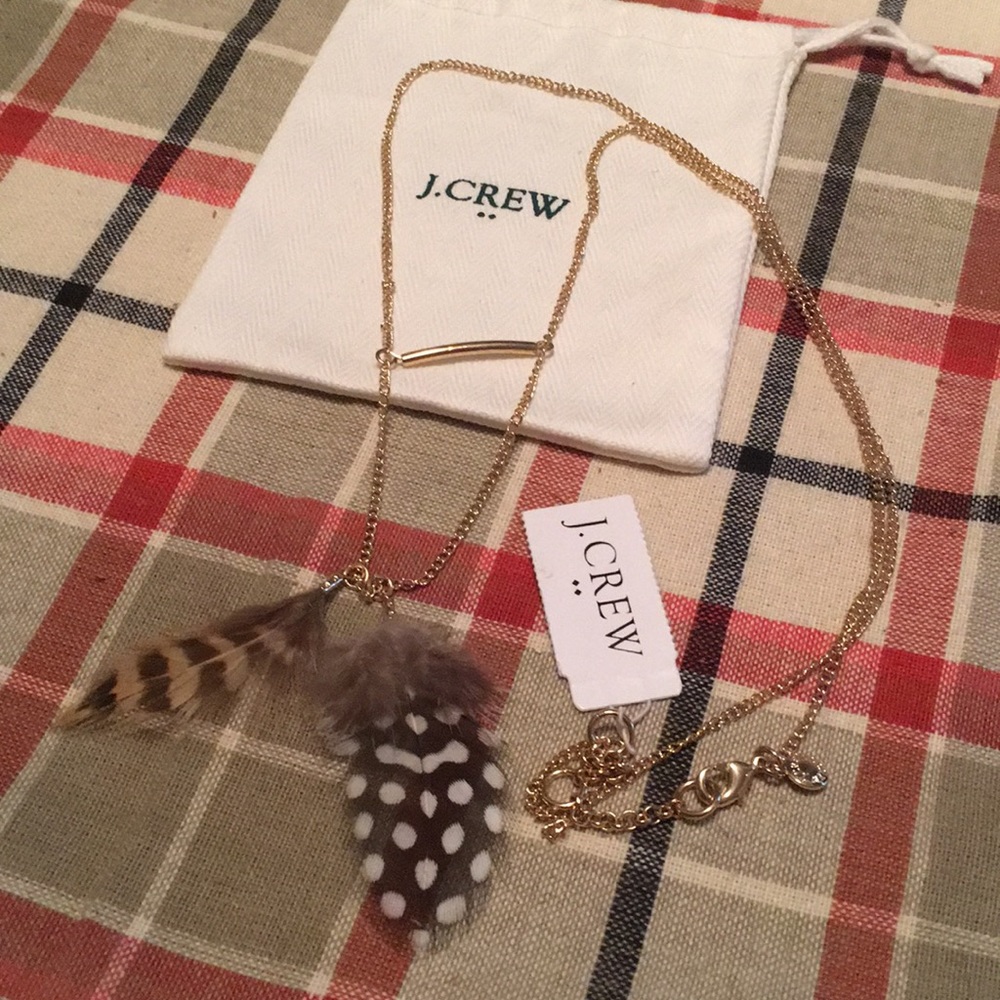 J. Crew feather necklace NWT