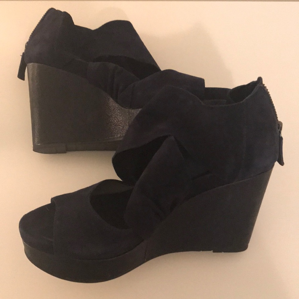 Eileen Fisher Platform Wedges, dark Navy aka black