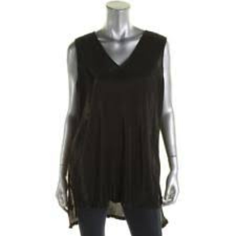 Alfani Black Hi-Lo Sleeveless Scoop Neck Tunic