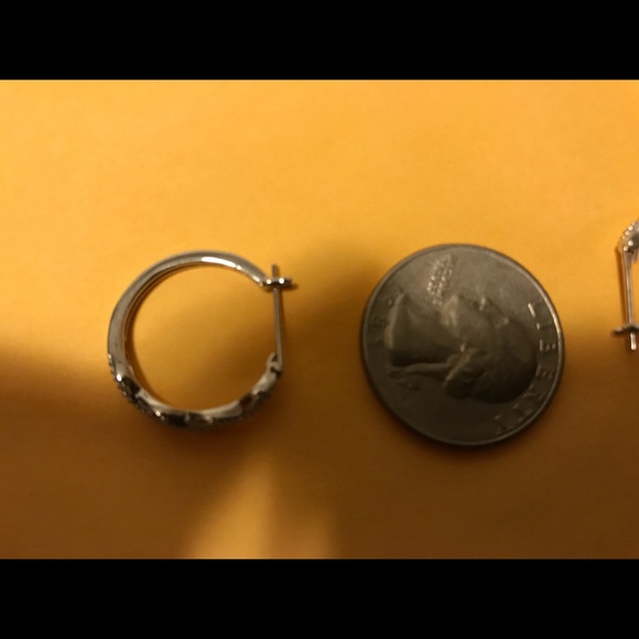 ❤️ DIAMOND HOOP EARRINGS ⭐️ (1 PAIR LEFT) - Picture 3 of 5