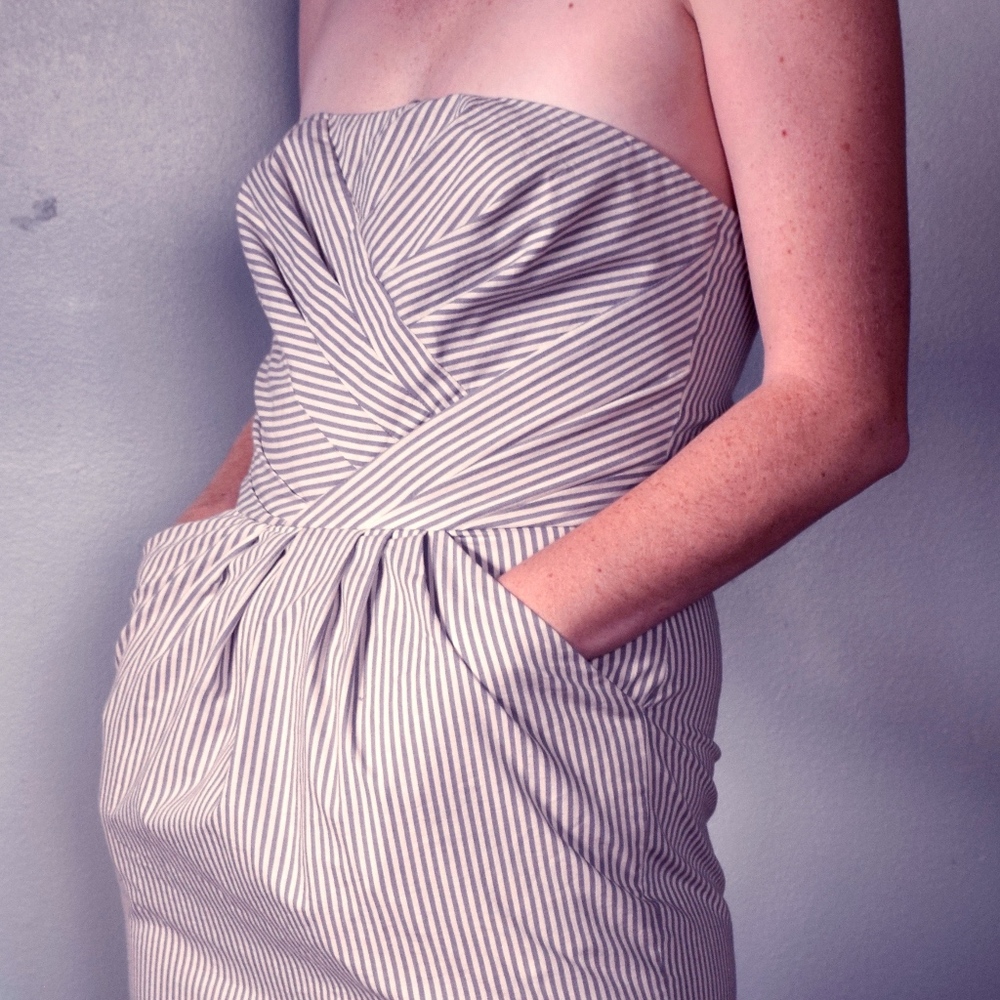 Strapless Seersucker Dress