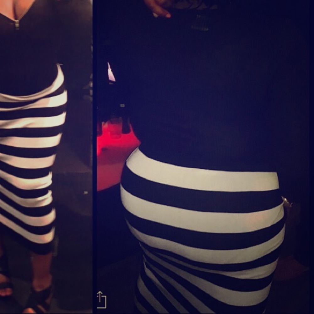 Black and White Pencil Skirt