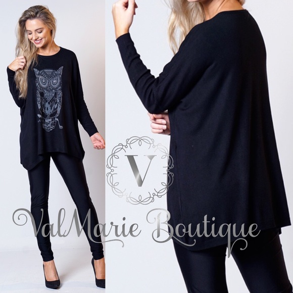 Buttery Soft Rhinestone Owl Sweater - Picture 3 of 3