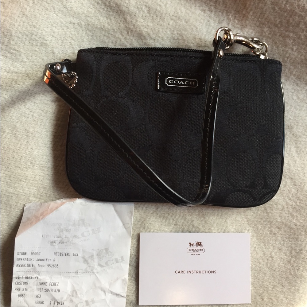 COACH Black Signature Wristlet