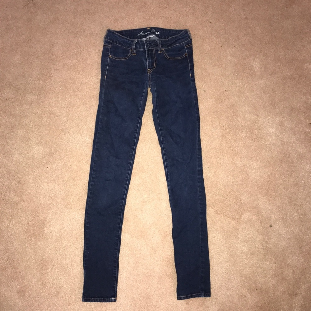 American Eagle Dark Wash Jeggings Size 0 Long