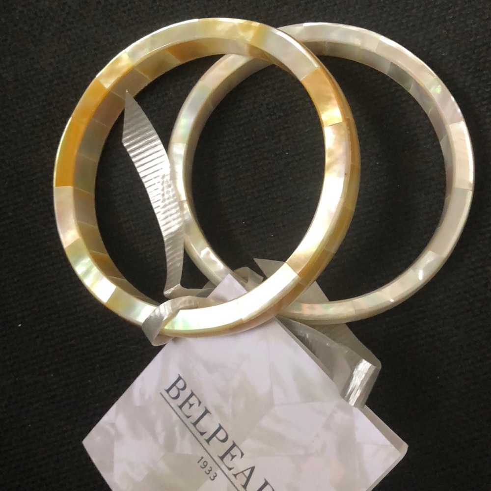 Two Belpearl Shellcraft Bangles (Nieman Marcus)