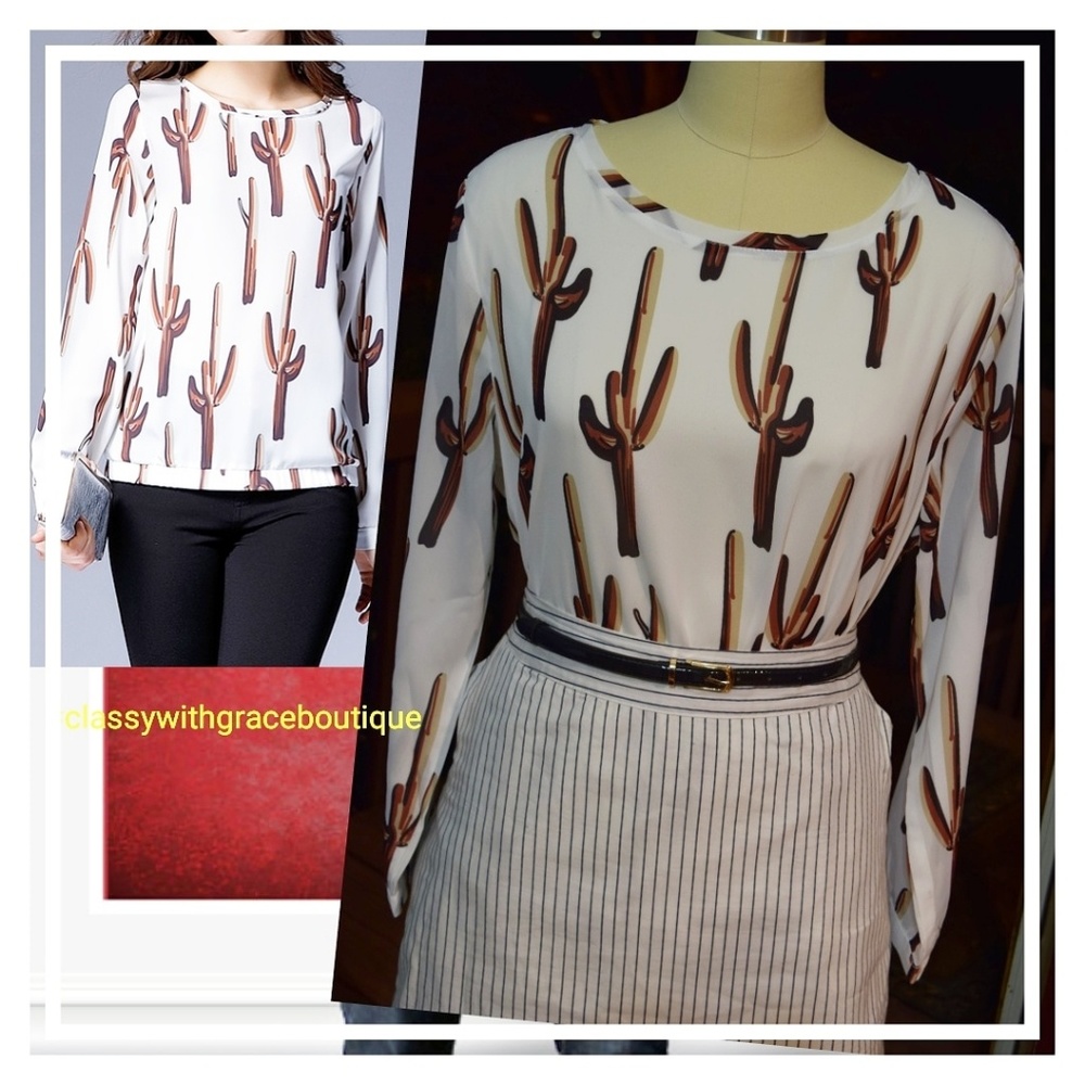 NEW BLOUSE WITH CACTUS PRINT