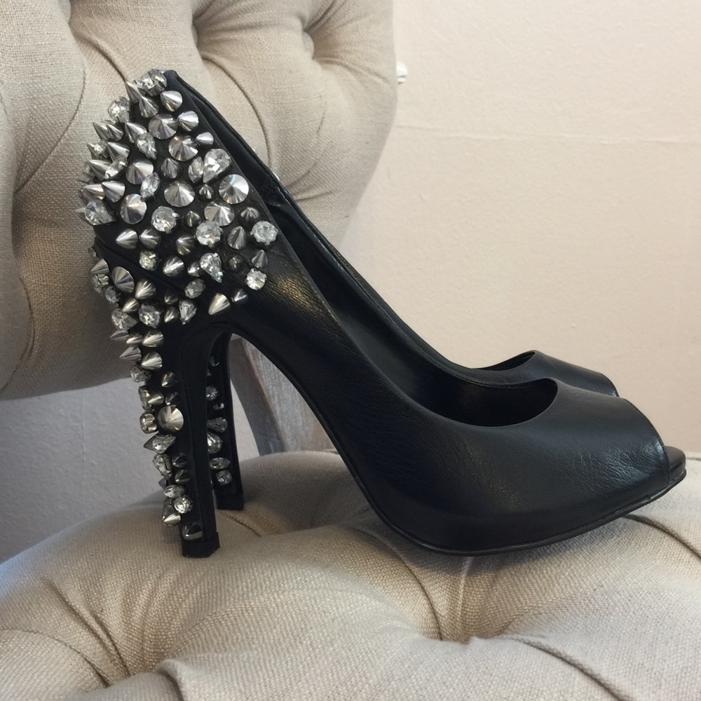Lorimer Spike Studded Peep Toe Heal