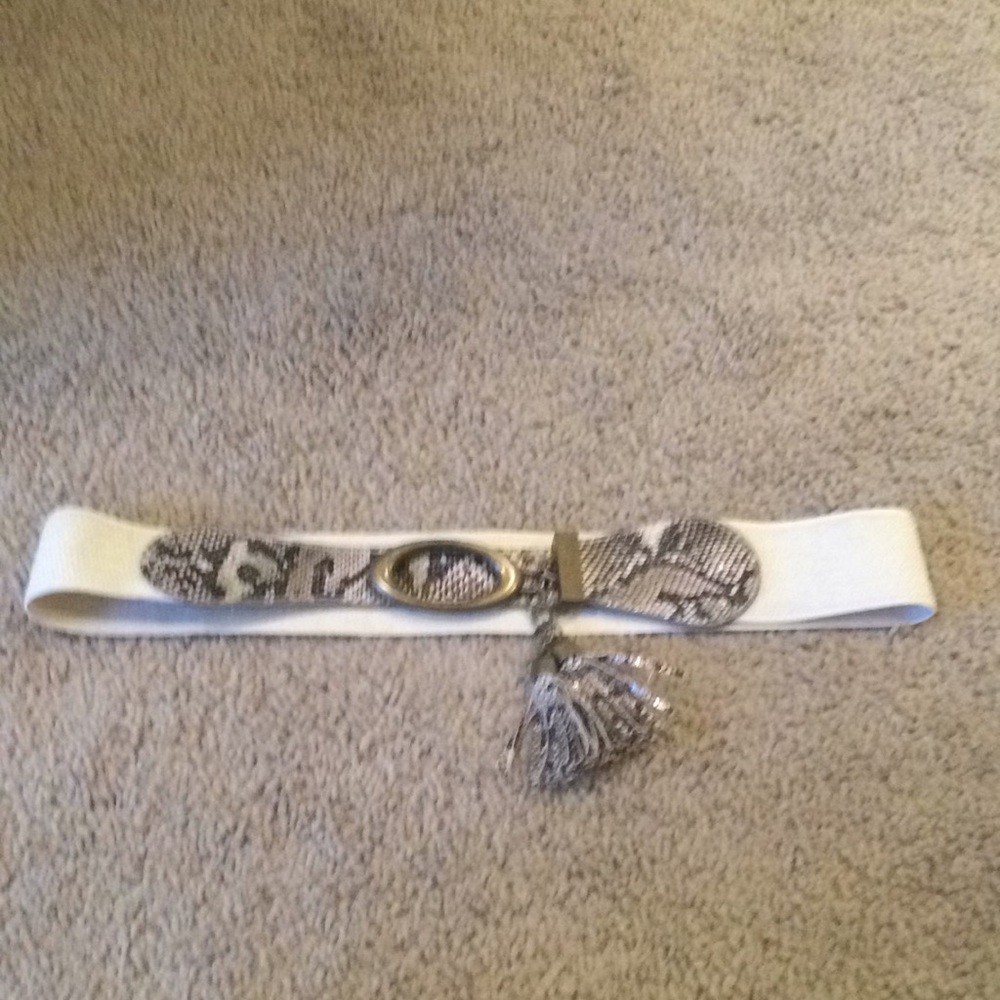 Elastic snakeskin pattern belt