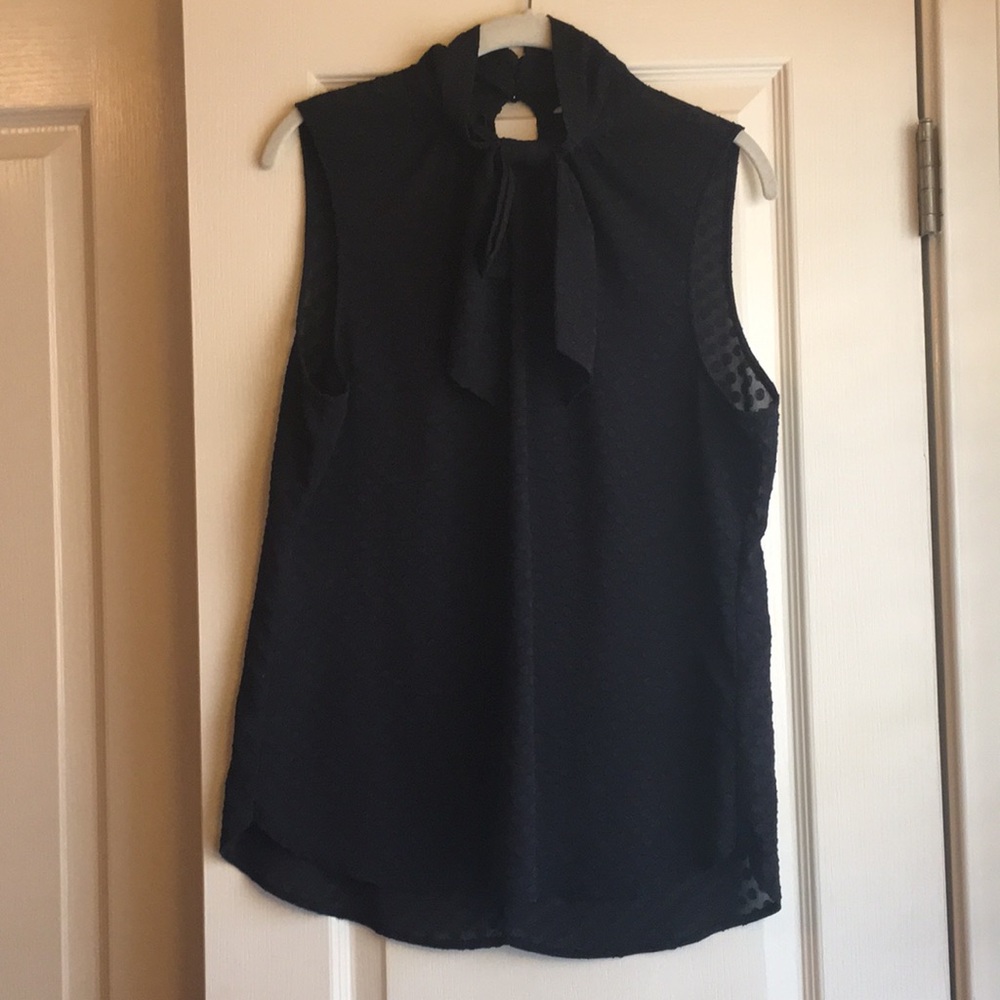 H&M Navy Bow Neck Blouse