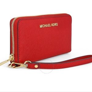 Red Michael Kors wristlet