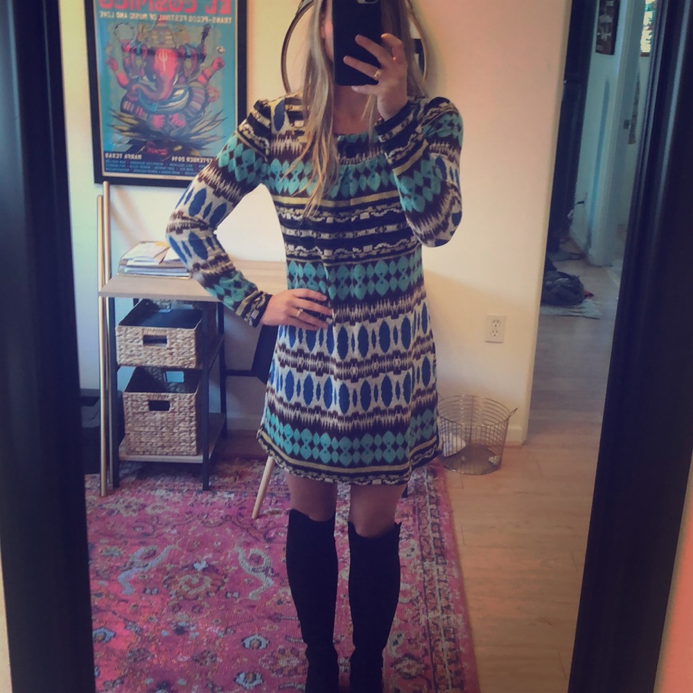 Soft cozy printed dress