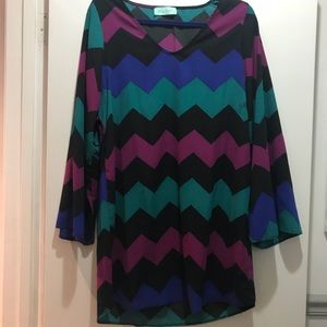 Multi-Colored Chevron Dress