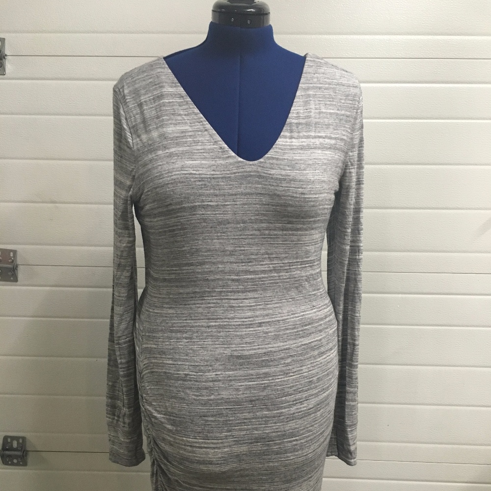 Express Gray Full-Length Sleeve Dress- L
