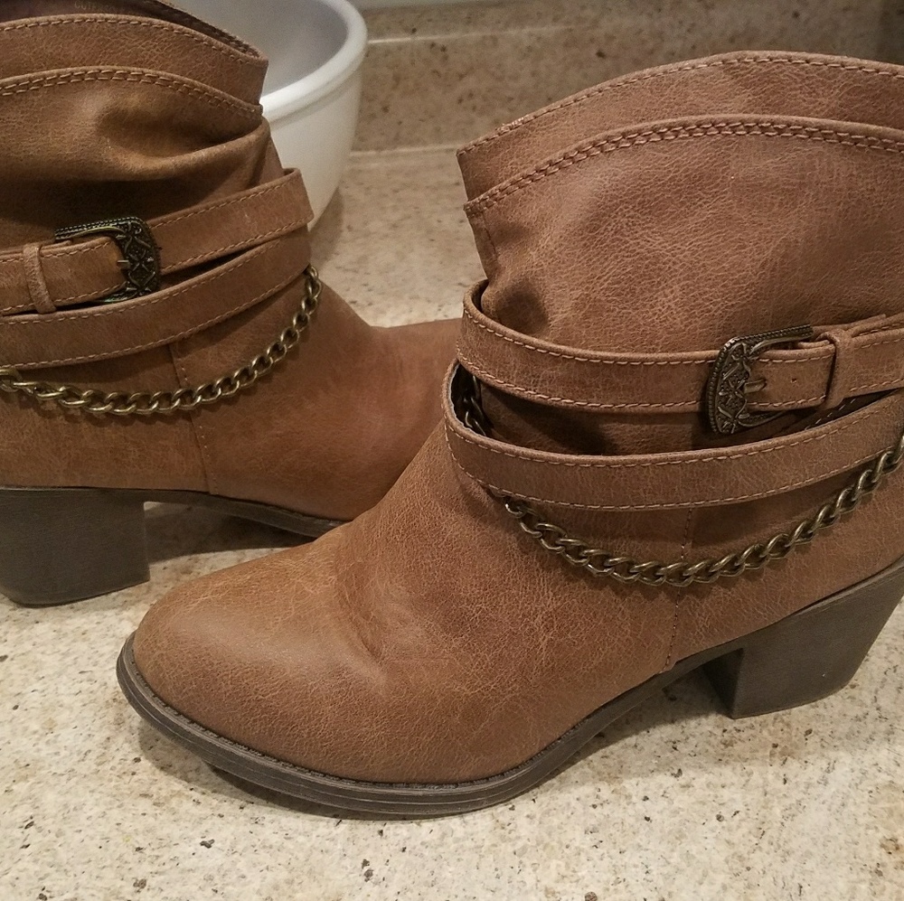 Kohls Brown Faux Leather Booties