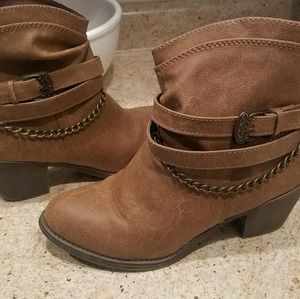 Kohls Brown Faux Leather Booties