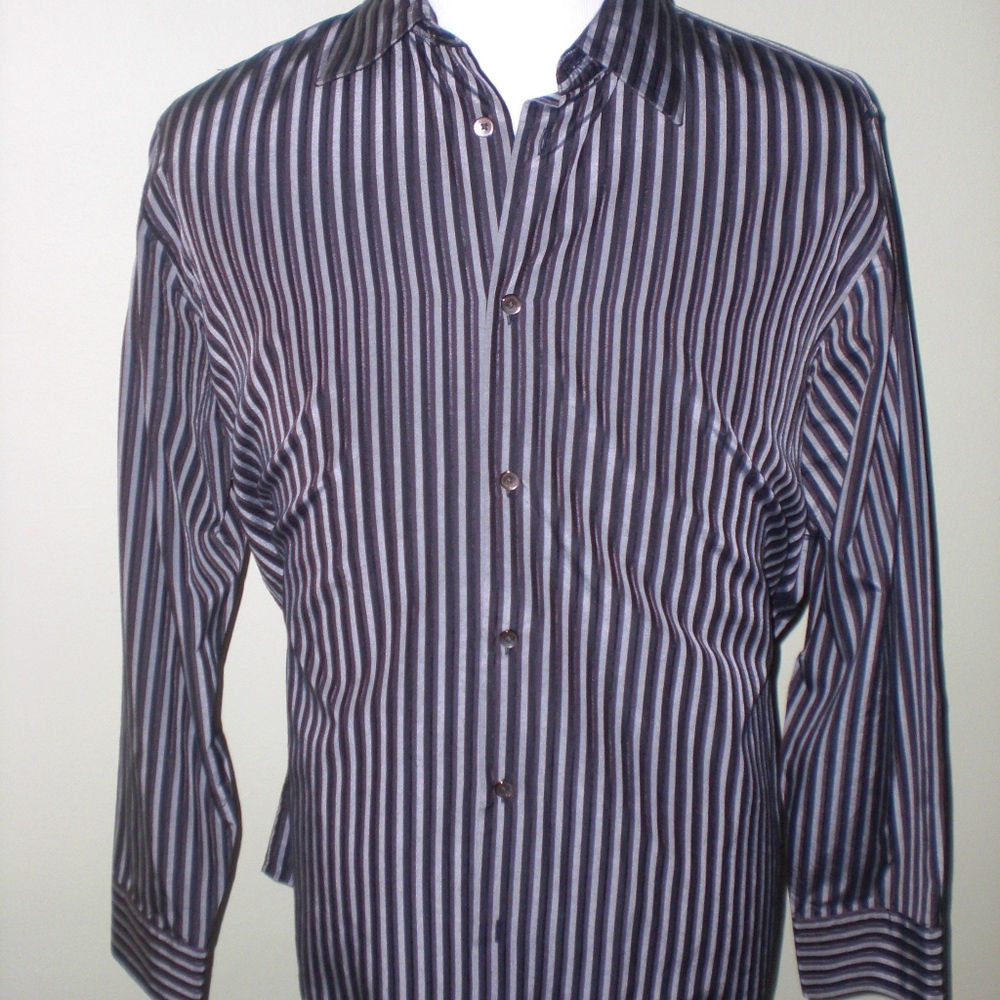 Calvin Klein Striped Dress Shirt,  Large